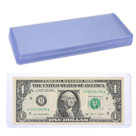 Prasacco clear dollar bill sleeve 6-pack keeps notes visible and protected from dust