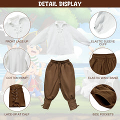 Prebene elastic waist pants with pockets and adjustable ankle straps.