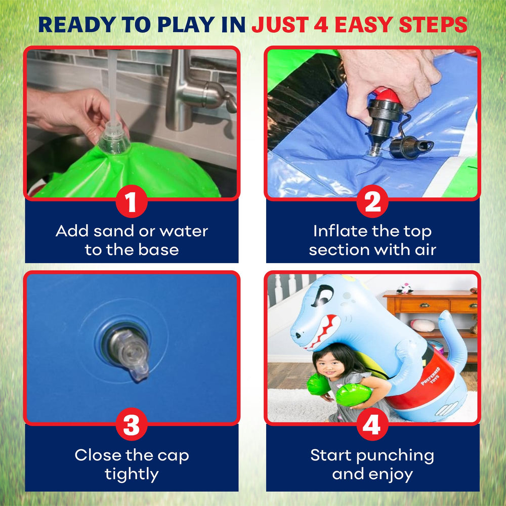 Preferred Toys air-filled top enables fast setup and ready-to-use fun