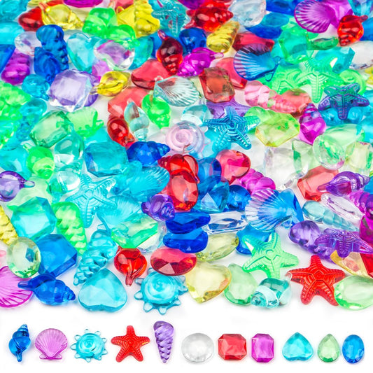 Prehalpty ocean treasure gems gleaming for interactive sensory play.