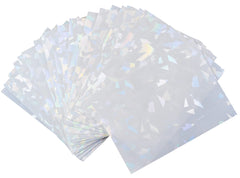 Premium Preferred Protection 100 White Holographic Card Sleeves front view, holo shine for collectors