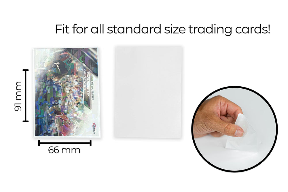 Premium Preferred Protection 100 White Holographic Card Sleeves, standard size fits Pokemon and MTG cards securely