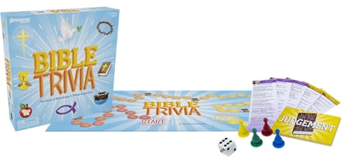 Pressman Bible Trivia components laid out for easy setup and quick play.