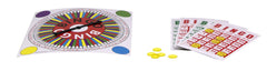 Pressman Bingo red box showing colorful components for easy setup.