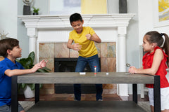 Compact 5-inch box with timer keeps play moving.