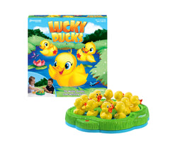 Pressman Lucky Ducks children selecting a duck from the pond during play