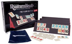 Pressman Rummikub Premium Edition racks organized tiles for stable play.