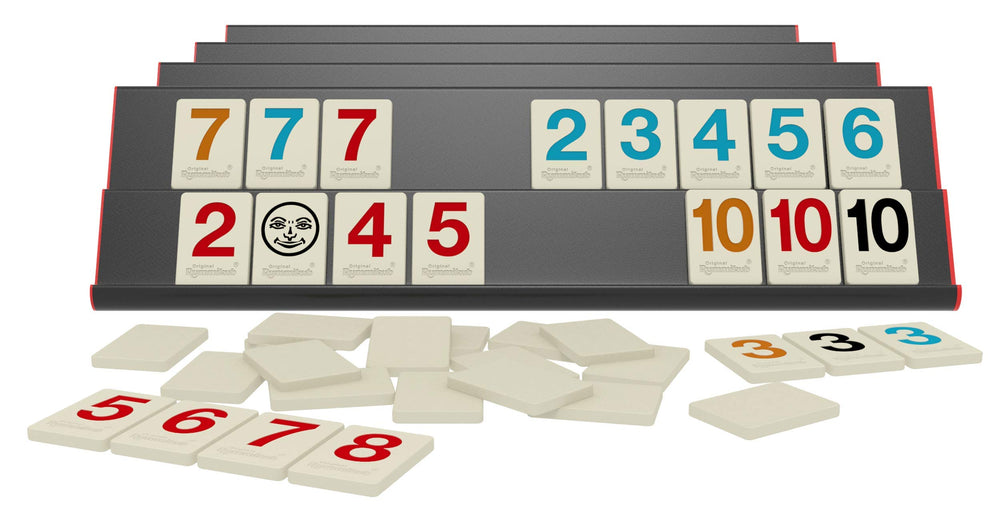 Pressman Rummikub Premium Edition storage bag keeps components ready for travel.
