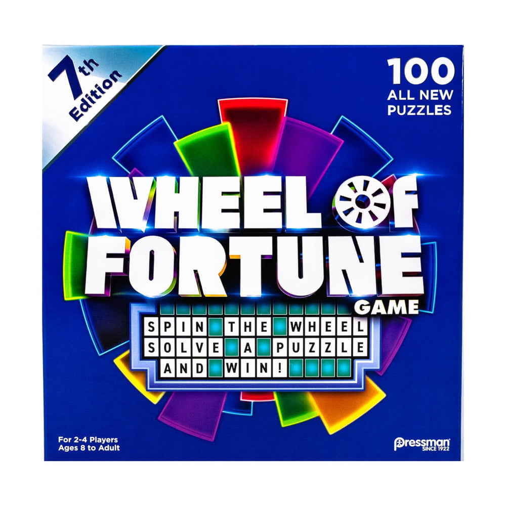 Pressman Wheel of Fortune 7th Edition puzzle board for family game night.