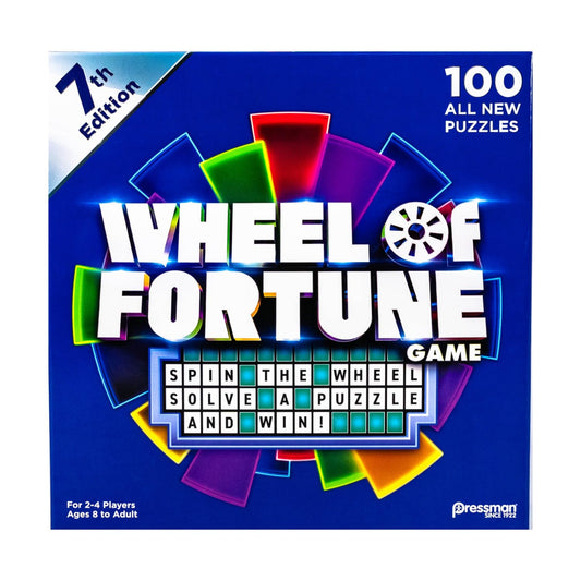 Pressman Wheel of Fortune 7th Edition puzzle board for family game night.