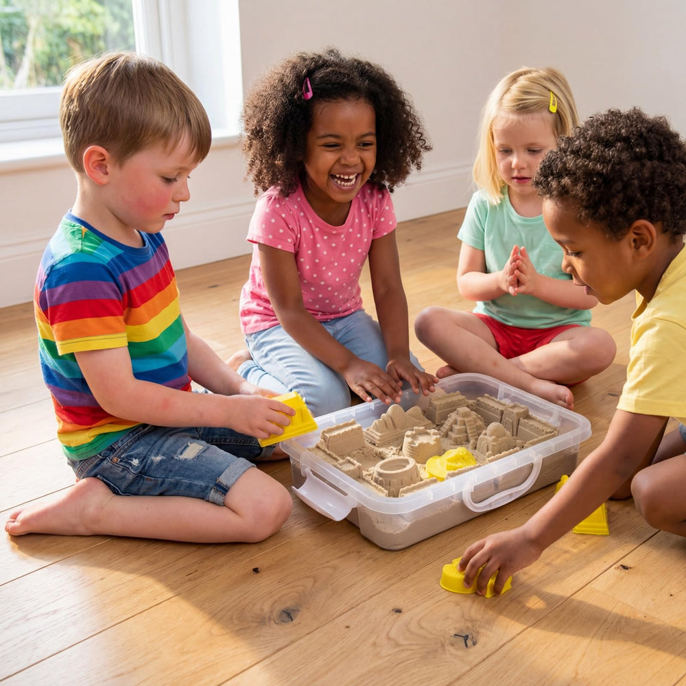 PreTrans Mess-free Storage Tray helps quick cleanup after playtime.