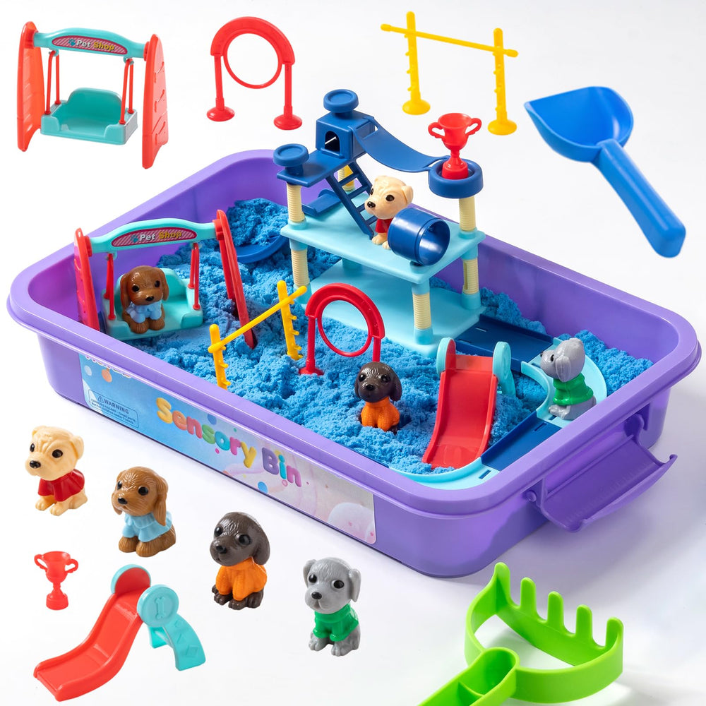 PreTrans Pet Track Set with dog playset for imaginative play and motor-skill development
