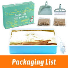 PreTrans sand art kit includes fine sand and tools for textured crafts.