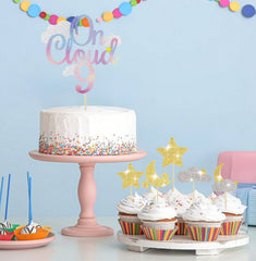Pretyps Glitter cardstock toppers durable and reusable