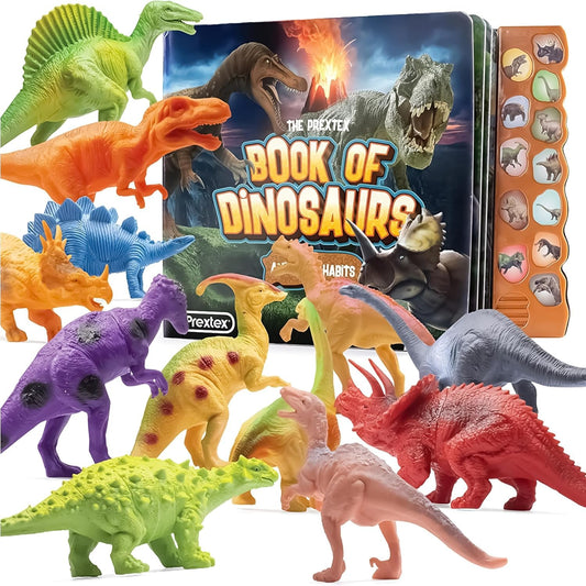 PREXTEX dinosaur toy set with 12 figures invites imaginative play.