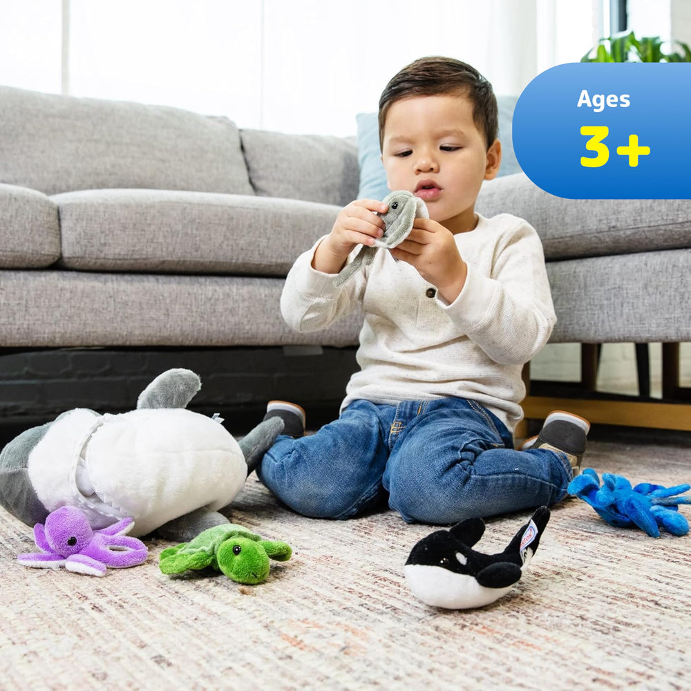 Five sea friends inside PREXTEX shark spark imaginative play and learning