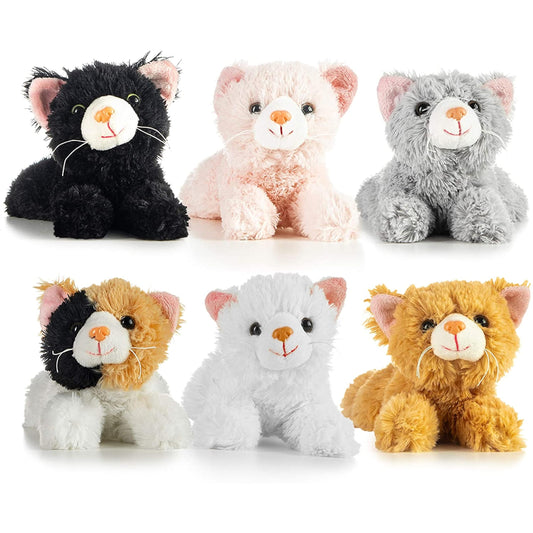 PREXTEX 6-inch kitten plush in a soft cuddle pose for kids
