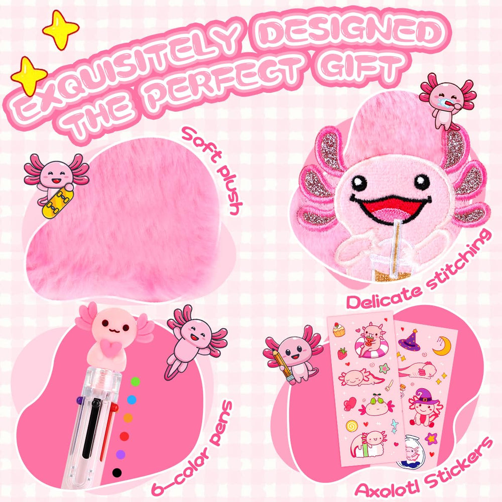 PrinBarBee axolotl diary lock and keys keep personal notes private.