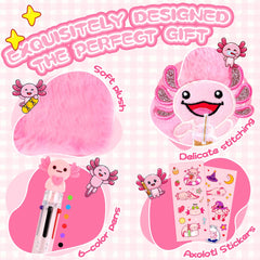PrinBarBee axolotl diary lock and keys keep personal notes private.