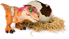 Primal Hatch dino emerges from egg, dramatic storytelling moment.