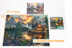 Prime Time Puzzles cozy cabin interior—warm ambiance for leisurely evenings.