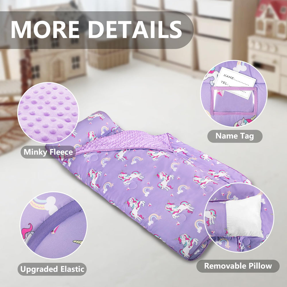 Primlect nap mat with handle and name tag for quick transport and identification