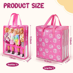 Primo Lines Barbie-compatible storage bag fits four 12-inch dolls securely.