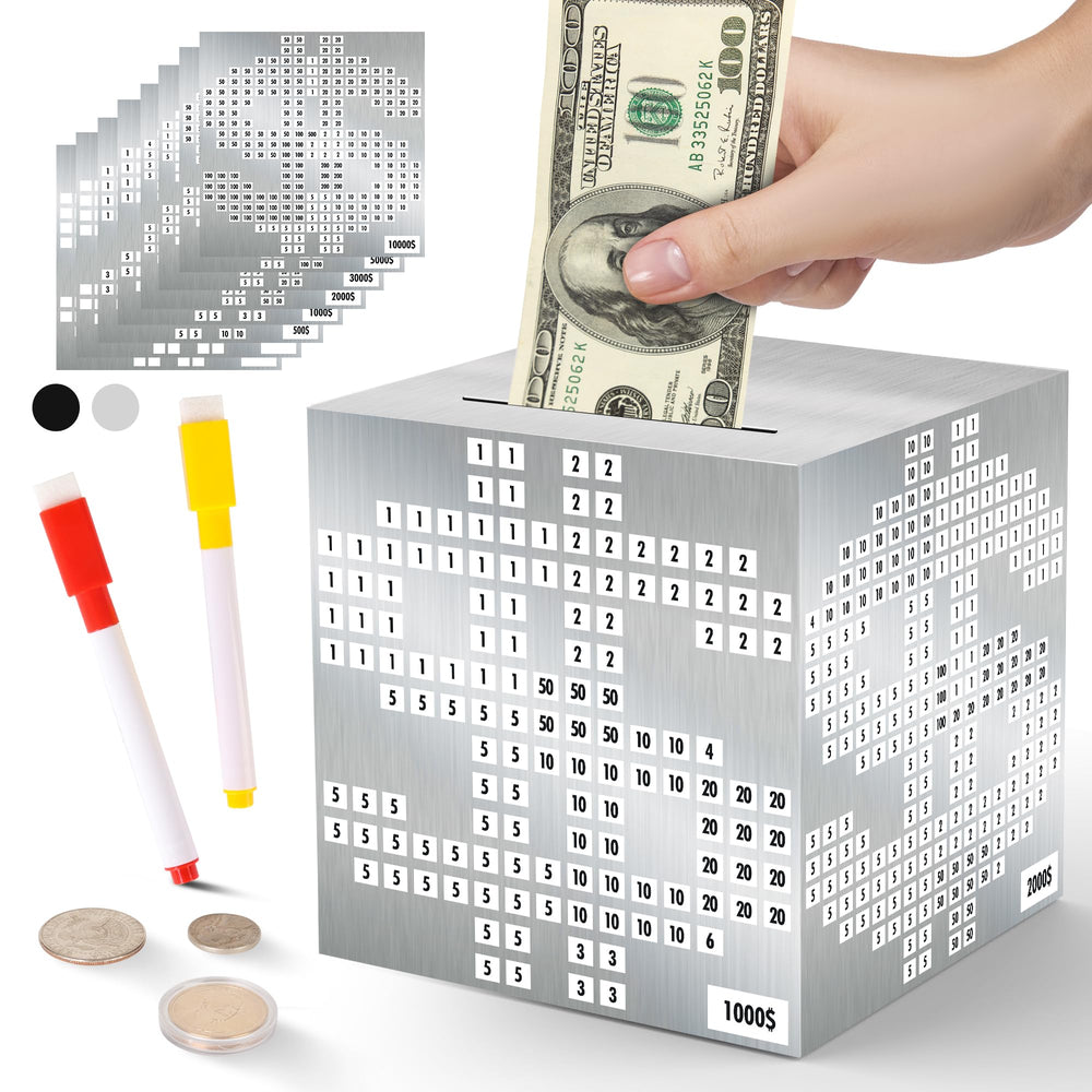 Primo Lines money-saving box front view, sturdy design ideal for daily goal tracking