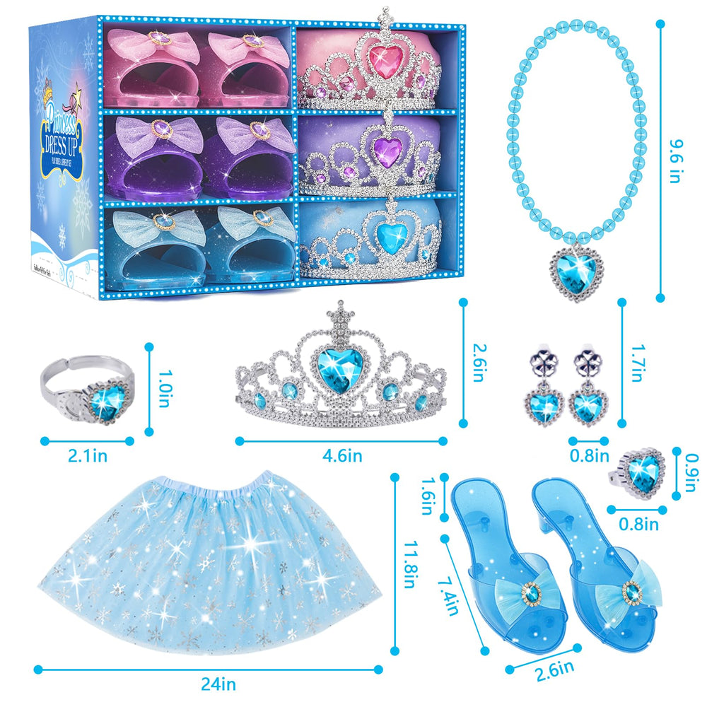 Shoes and tiara from the Princess Costume for Girls showcased for complete dress-up