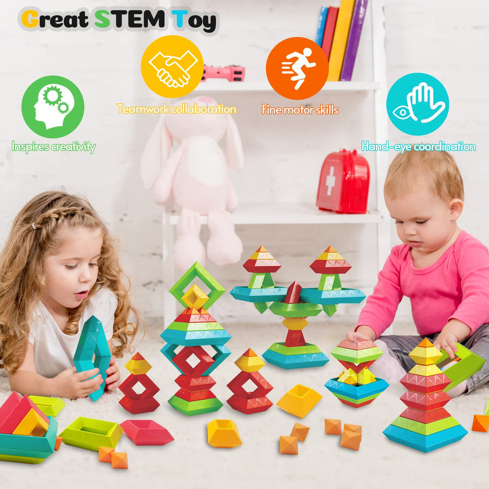 Prinlion preschool sensory toys foster imagination with bright color combinations.