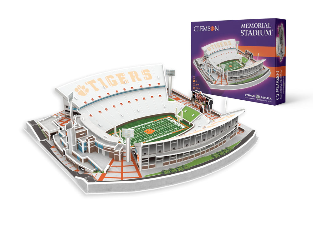 Pro-Lion Memorial Stadium 3D puzzle front view, ideal for family building sessions.