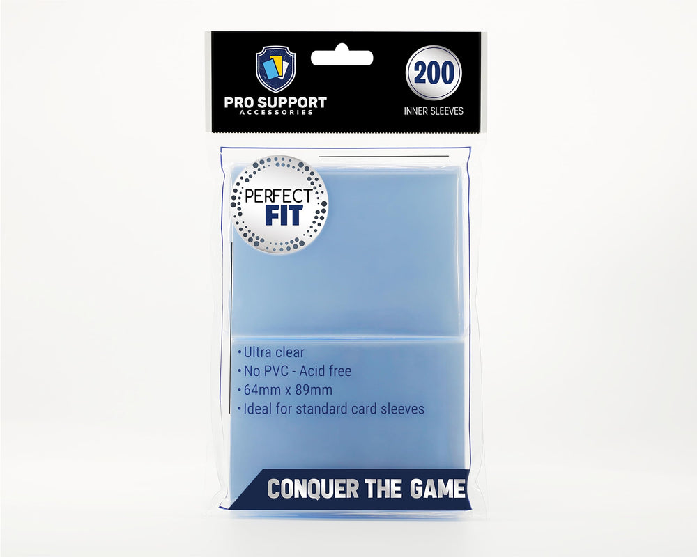 PRO SUPPORT TRADING CARD ACCESSORIES inner sleeves 200-pack for double sleeving protection