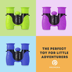 Promora Kids Binoculars 8x21 cloth bag stores gear for family outings.