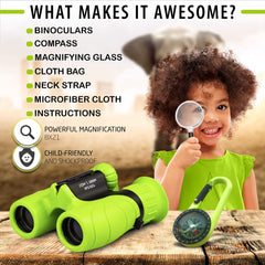 Promora Kids Binoculars 8x21 with diopter setting for comfortable focus during outdoor play.