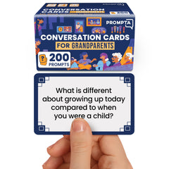Prompta 200 cards deck for grandparents, ideal for storytelling and family bonding.