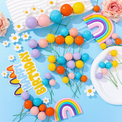 ProSuites ball cake topper multi-color set enhances festive treats