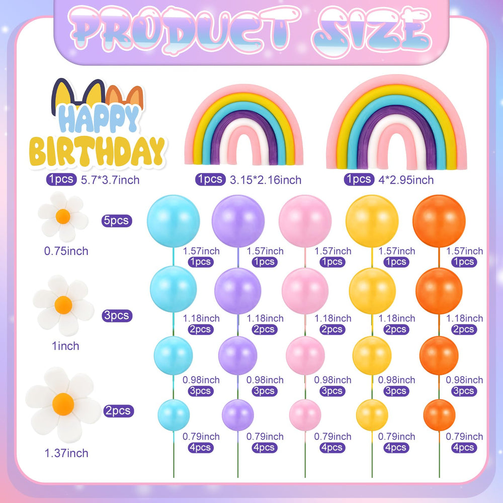 ProSuites rainbow cake topper for vibrant party dessert accents