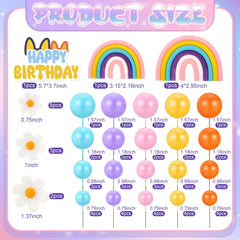ProSuites rainbow cake topper for vibrant party dessert accents