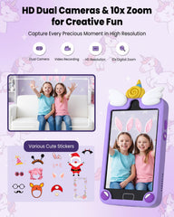 Psalms & Pals purple phone featuring camera, stickers for creative play