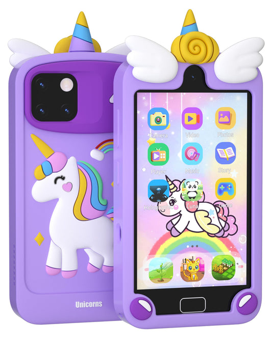 Psalms & Pals purple phone front view with offline educational games