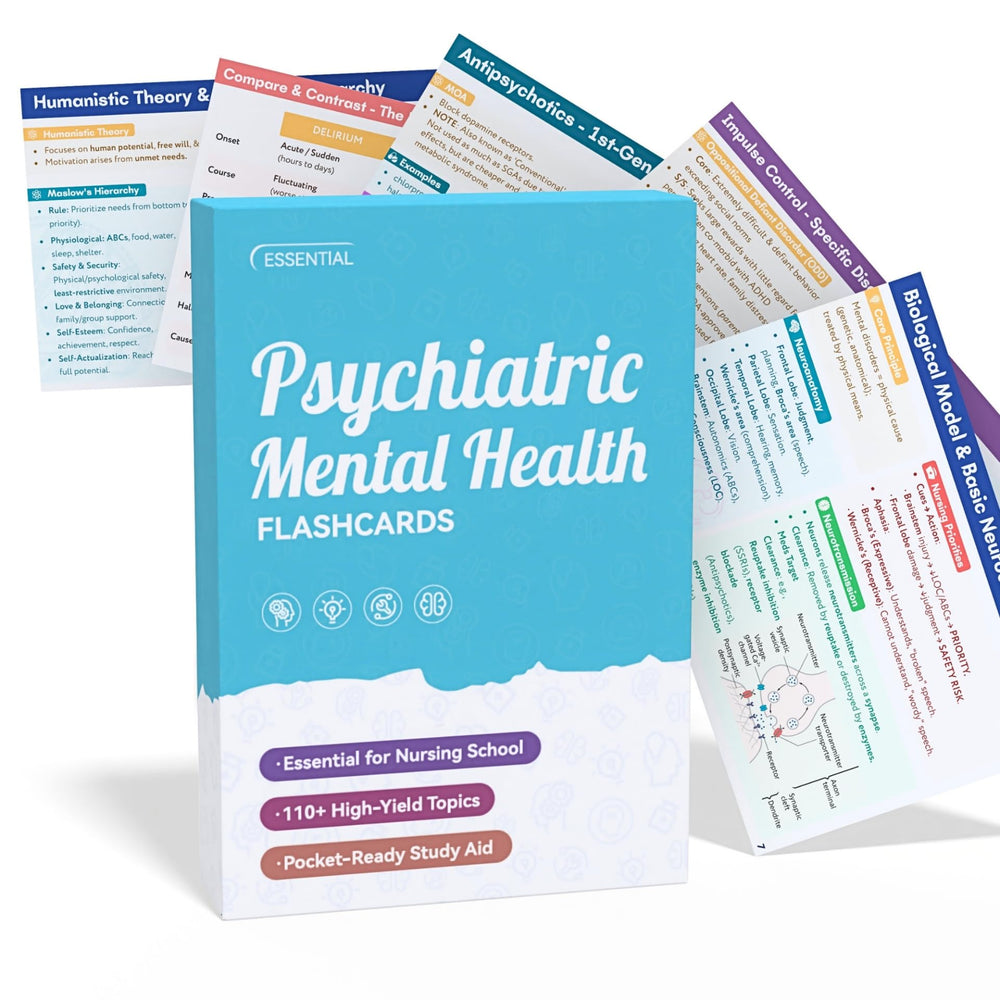 Psychiatric Mental Health Nursing Flashcards front cover for quick study sessions