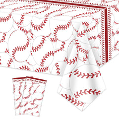 PTECDROTS baseball tablecloth 51x86 on a rectangular table adds clean, festive decor.