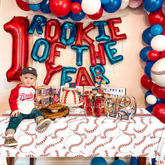 PTECDROTS baseball tablecloth suitable for indoor and outdoor events.