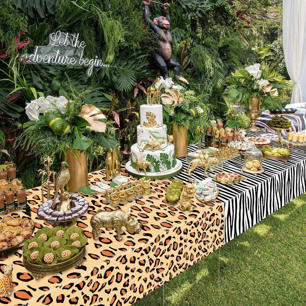 PTECDROTS jungle theme tablecloth perfect for baby showers and birthdays.