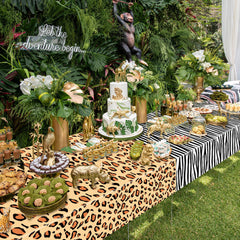 PTECDROTS jungle theme tablecloth perfect for baby showers and birthdays.
