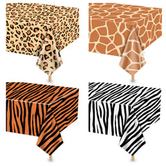 PTECDROTS leopard print tablecloth enhances jungle party decor while protecting surfaces.