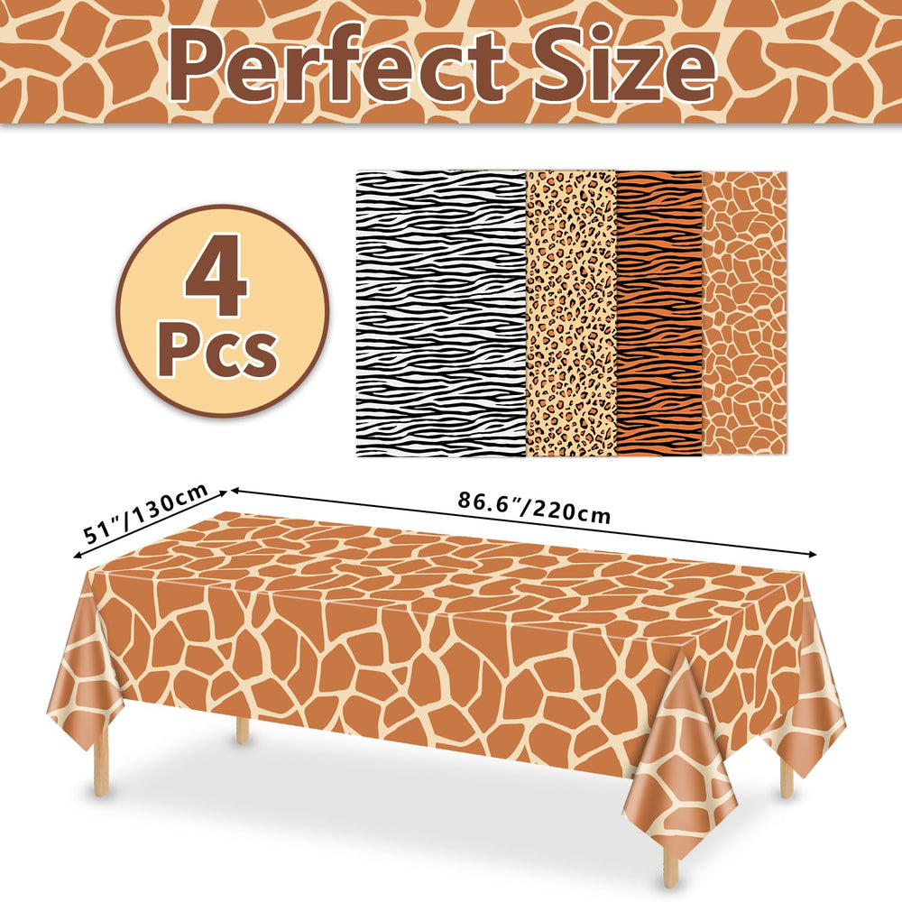 PTECDROTS tiger print tablecloth adds bold flair and spill protection.