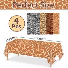 PTECDROTS tiger print tablecloth adds bold flair and spill protection.