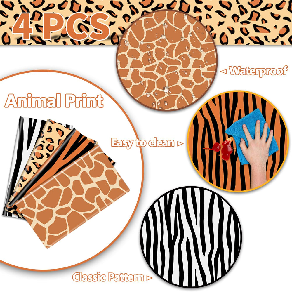 PTECDROTS zebra stripe tablecloth creates dynamic safari table settings.