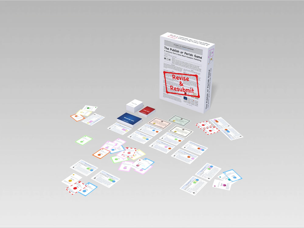 Publish or Perish Game branding-pack highlights the product identity at events.